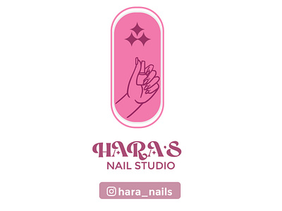 Hara Nail Studio branding design logo typography