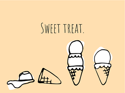 Sweet treat. hand drawn ice cream illustration pastel summer type