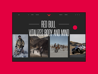 Red Bull corporate website after effects animation corporate website energy drink figma red red bull sport ui ux web