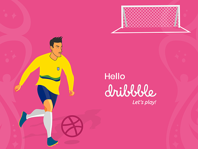 Hello, Dribbblers dribble first short football hello dribbble illustration welcome