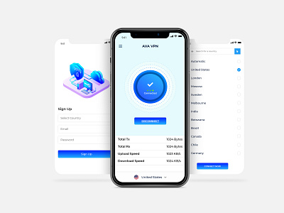 AVA VPN - Hotspot App Ui