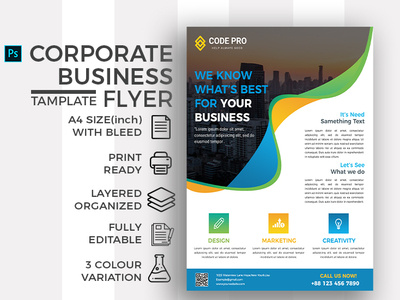 Corporate Business Flyer advertisement agency clean corporate branding corporate flyer creative marketing martial