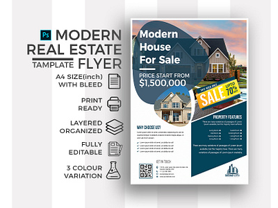 Modern real estate flyer by Ashraful Islam on Dribbble