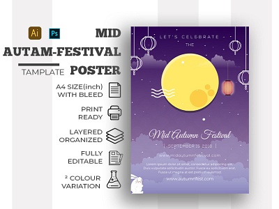 mid-autam festival poster advertisement autam creative design festival illustration midautam poster