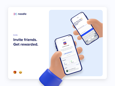 noodle invites app banking bankingapp clean invite invites reward rewards ui