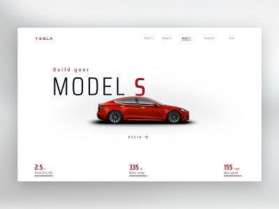 Model S Concept Site car cars light model s tesla ui