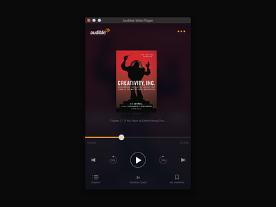 Audible Webplayer redesign amazon audio book dark mode mac mac os uidesign