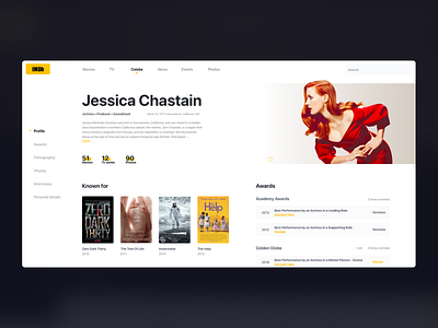 IMDB Profile Page clean imdb light minimal movies profile ui web wide
