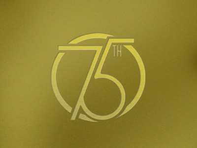 75th art deco circle gold numbers
