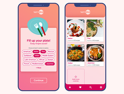 Initial Screens - TastyPlate first screens initial screens mobile mobile app onboarding welcome welcome screens