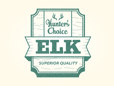 Hunter's Choice badge design lettering vector