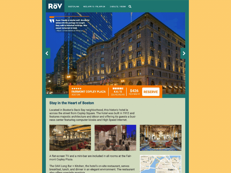 Röv Landing Page & Search search travel ui ux web webpage