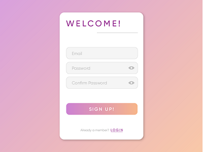 #001 Sign Up dailyui signup ui ux