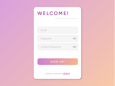 #001 Sign Up by Emily Stanek on Dribbble
