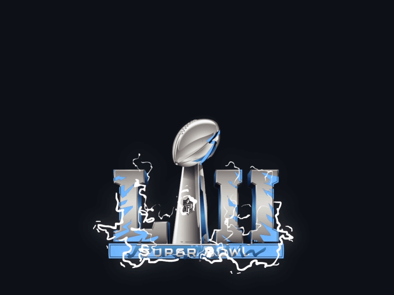 2018 Super Bowl LII Logo Lightning Animation