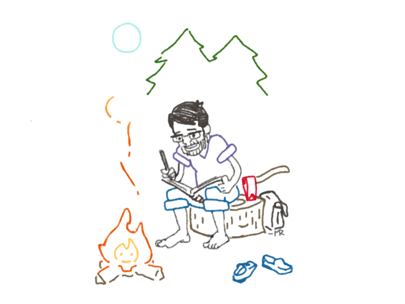 Im going camping 2d animation character effects animation fire flipaclip line procreate simple