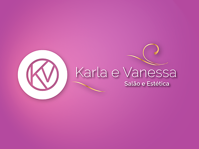 Logo "Karla e Vanessa Salão e Estética" estetic logo pink