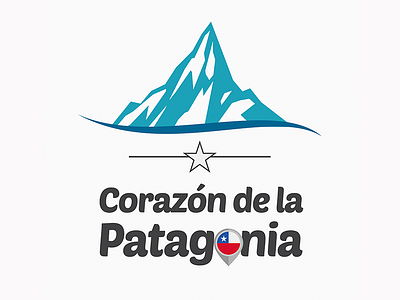 Logo Corazón de la Patagonia blue branding chile logo mountain star
