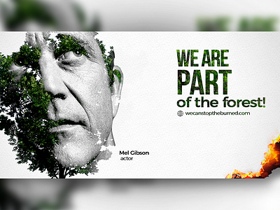 We Can Stop The Burned #2 burn double exposure fire forest green hand paper psd typography