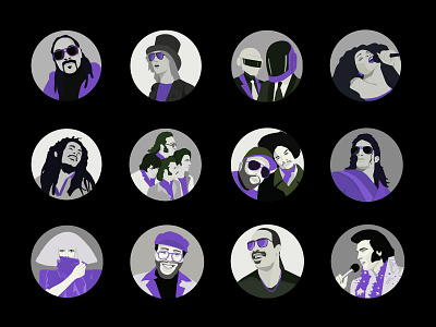 The Classics celebrities color duotone illustration music musicians portrait vector