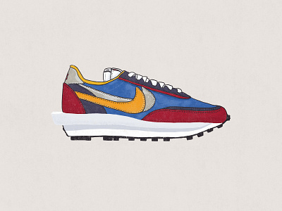 Nike x Sacai design digital drawing fashion illustration nike sneakers streetwear texture