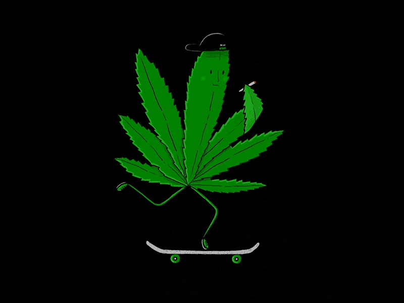 Skater animation character cute gif illustration skater weed