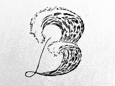 B Waves Dropcap design hand lettering illustration lettering typography