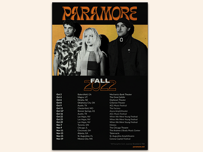 Paramore tour poster redesign branding design graphic design typography