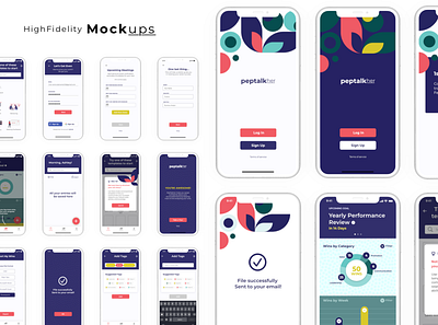 Mobile app design - PepTalkHer graphic design mobiledesign typography ui