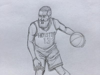 Bearded one basketball houston illustrations sketch sports