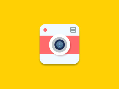 Flat Camera Icon - free PSD! camera flat free icon instagram lens picture psd red symbol yellow