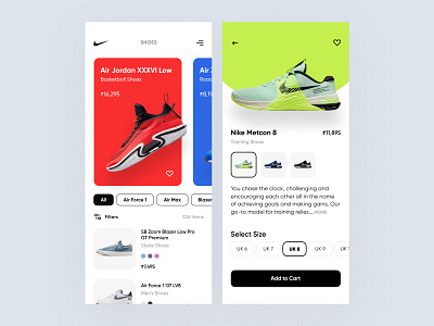 Nike Shoes App UI Concept