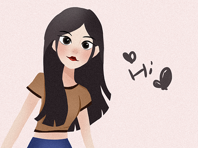 Chinese girl character girl hi illustration woman