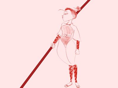 Mulan character design girl red sketch