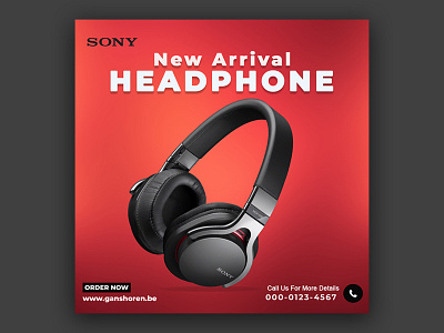 Sony Headphone Banner design app banners branding design graphic design headphones ui