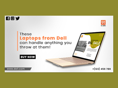 Dell Laptop banner design app banner design banners branding design graphic design illustration logo ui vector