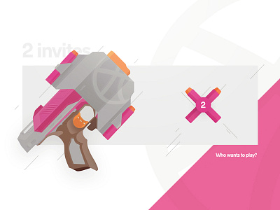 x2 Dribbble Invites contest draft dribbble giveaway gun illustration invitations invite nerf strike