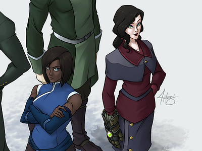 Krew asami avatar the last airbender bolin illustration korra legend of korra lok mako poster