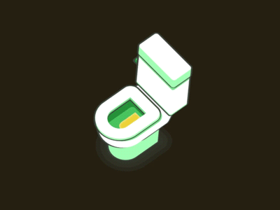 Magic Toilet css flat geometric html humor illustration isometric magic pee piss sparkles toilet