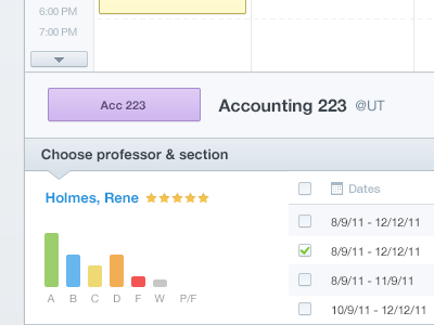 Course & Professor Planner myedu calendar graph dates grades courses college rating stars education