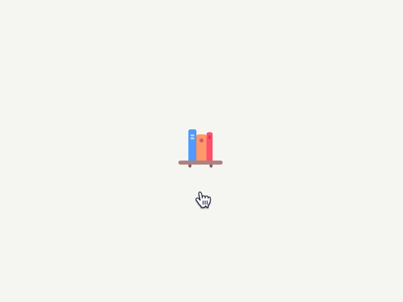 Jumpy Book Shelf animation app books code css gif hover interaction motion science svg web app