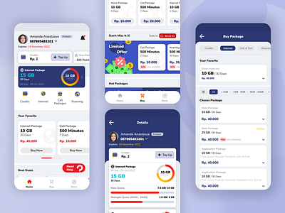 Internet / Mobile Provider App app design ui ux vector