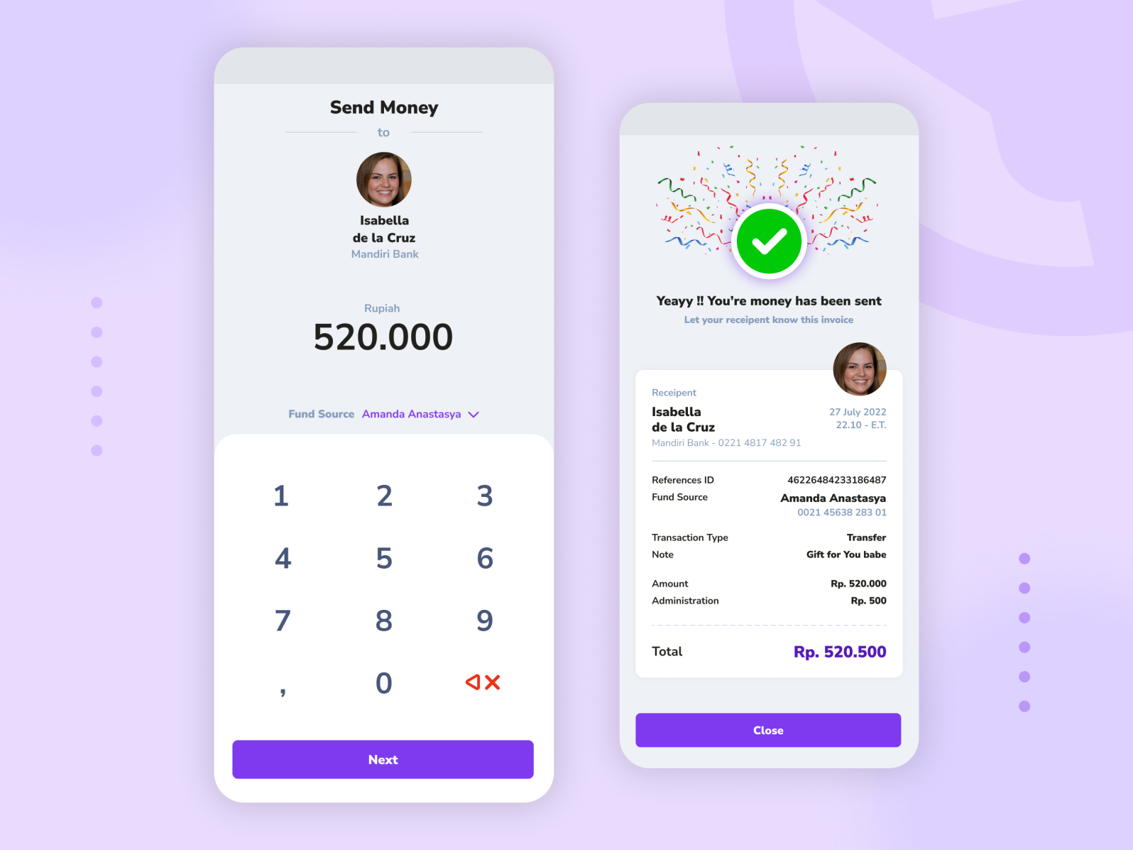 Mobile Banking Transfer & Invoice by Fariz Rahmadani on Dribbble