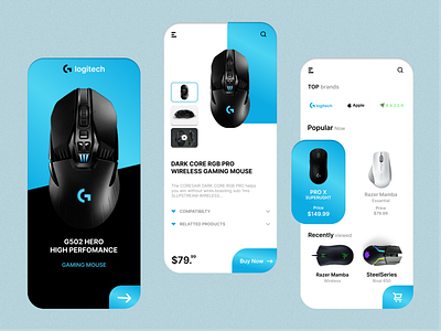 Gaming Mouse App Ui app design illustration ui ui ux