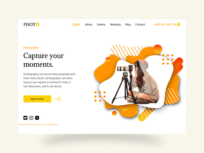 Photography Website app design illustration ui ux