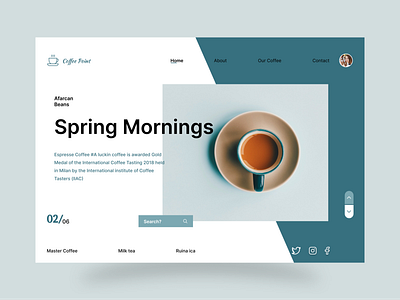 Coffee Product Landing Page design logo ui ux