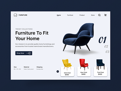 Furniture Landing Page app design ui ux