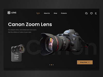 Canon Zoom Lens Landing Page app design graphic design logo ui ux