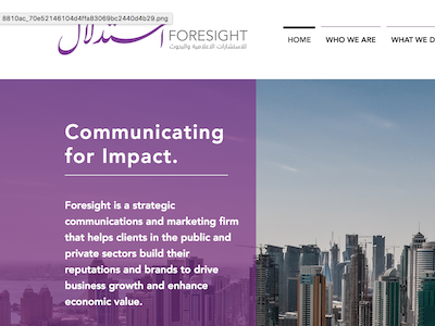 Foresight Communications css development html portfolio web design