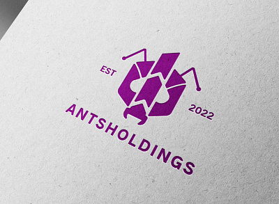 Antsholdings logo branding design graphic design logo vector